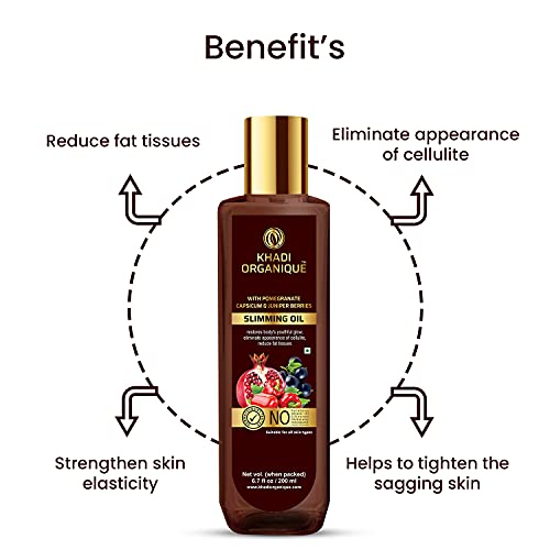 Image of Khadi Organique Slimming & Anti-Cellulite Body Oil | Toning, Firming & Weight Loss Support | Hydrating Massage Oil for Men & Women - 200ml