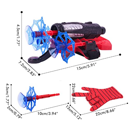 2 Set Kids Spider Hero Handschuhe, Super Spider Launcher Handschuh, 2 Launcher Spielzeug, Kinder Kunststoff Cosplay Handschuh Und 6 Sauger Darts + 2 Spinne Shooter Handschuhe, Pädagogische Spielzeug - Image 3