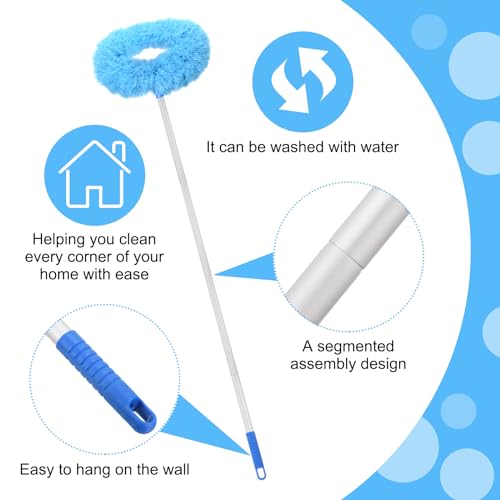 Image of PATIKIL Ceiling Fan Cleaner Duster, 12.9 inch to 47.2 inch, Microfiber Duster Extendable Handle Fan Blade Cleaning Tool Removable Washable for Furniture Blind, Blue