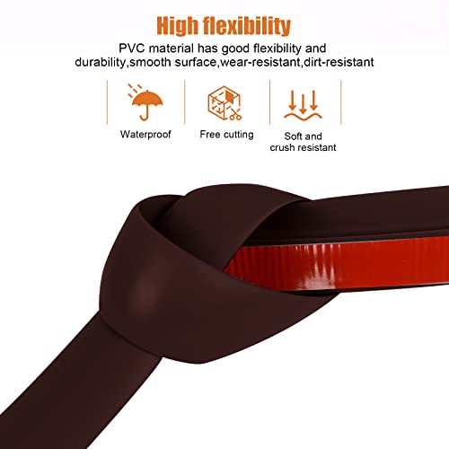 Self Adhesive Floor Transition Strip, 10Ft Pvc Flooring Transitions Edging Trim Strip Peel Stick Molding Trim For Carpet Transition 7-10 Mm (Coffee) #TOP1