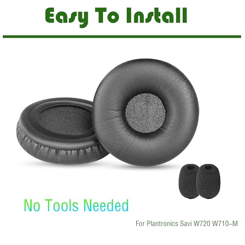 Almohadillas de repuesto para auriculares Savi W720 compatibles con auriculares Plantronics Savi W720 W710-M Mono, con cubierta de cuero proteico miniatura 6