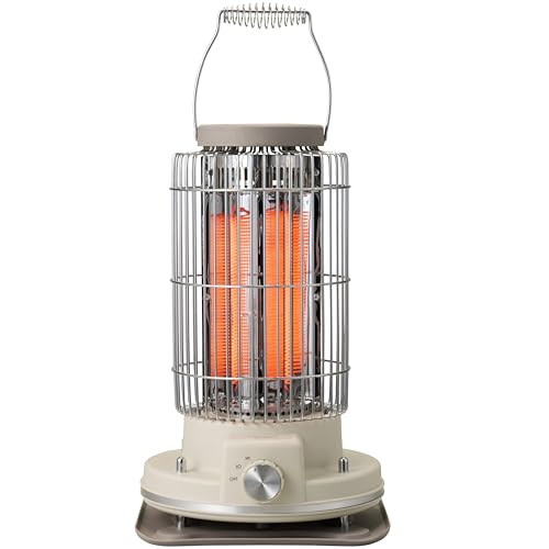 アピックス(APIX INTL) カーボンヒーター 遠赤外線ヒーター 暖房器具 レトロ レトロデザイン オシャレ インテリア ダイヤル式 アイボリー ACH-490(IV)