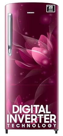 Samsung 183 L, 3 Star, Digital Inverter, Direct-Cool Single Door Refrigerator (RR20C1723R8/HL, Blooming Saffron Red, 2024 Model)