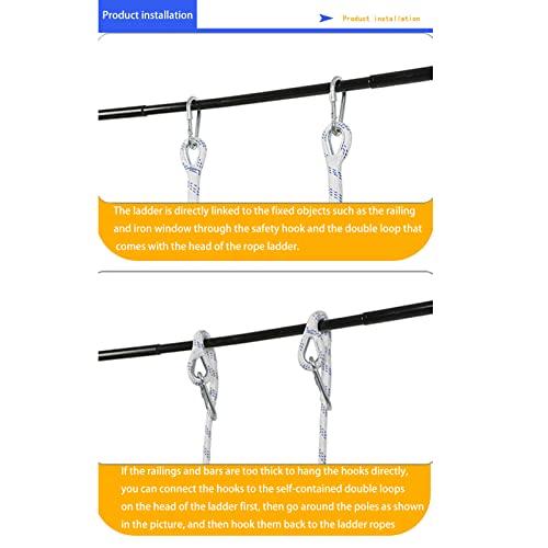 Gkmajkmb 16Ft Emergency Fire Escape Rope Ladder 2 Story Flame Resistant Emergency Fire Safety Evacuation Ladder Fast To Deploy Sturdy And Strong Portable And Reusable. thumb #4