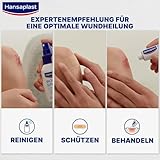 Hansaplast Wundspray (50 ml), zur antiseptischen Wundreinigung durch mechanische Spülung, Spray schützt vor Wundinfektionen, farblos und besonders hautfreundlich
