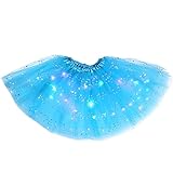 Nicute Women's LED Tutu Skirt Light Up Tutus Layered Tulle Ballet Dance Skirt Sparkly Party Tutu Costume for Women and Girls (Light Blue)