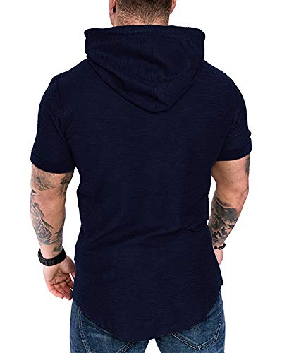 Image of Lexiart Mens Cotton Hoodies Pullover Sport Muscle Workout Shirts