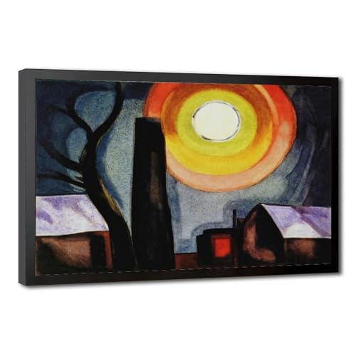 Toile Ascension Oscar Bluemner cadre bois pour décoration murale de bureau moderne
