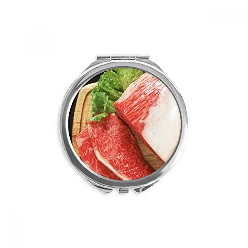 Miroir de poche gigot d'agneau viande crue - Accessoire maquillage rond portable DIYthinker