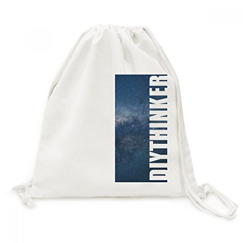 Sac à dos cordon galaxie sombre bleu nuages étoiles imprimé pour voyage