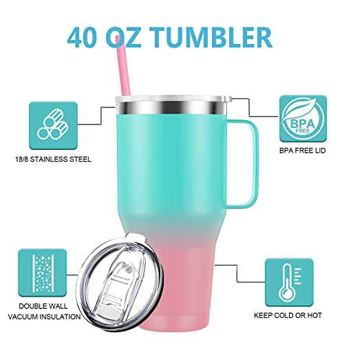 40Oz Coffee Mug Tumbler With Handle.insulated Travel Mug With Lid And Straw.stainless Steel Double Wall Vacuum Leak Proof Coffee Cup Tumbler.keeps Drinks Cold Or Hot. #TOP1