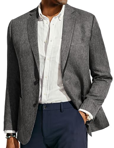 PJ PAUL JONES Mens Blazer Jacket Casual Blazer for Men Regular Fit Two Button Mens Sport Coat Business Dark Gray