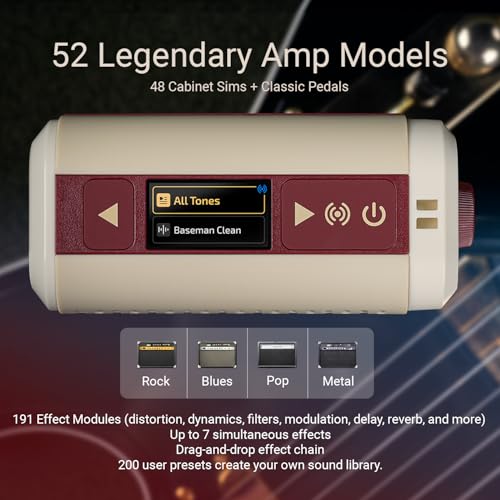 Image of Hotone Pulze Mini AP-5WH Bluetooth Modeling Amplifier for Electric Guitar, Bass and Acoustic Instruments, White Edition