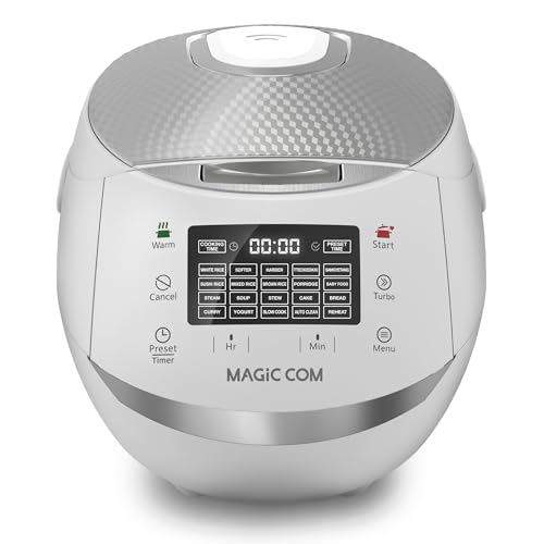 MAGiC COM Rice Cooker, 10Cups(Uncooked) 15 Pre-Set Menus with One-Touch Cooking, Multi-Cooker & Steamer for White Rice, Cake, Bread & Yogurt. Non-Stick Inner Pot & Auto Keep-Warm, Easy to Use & Clean
