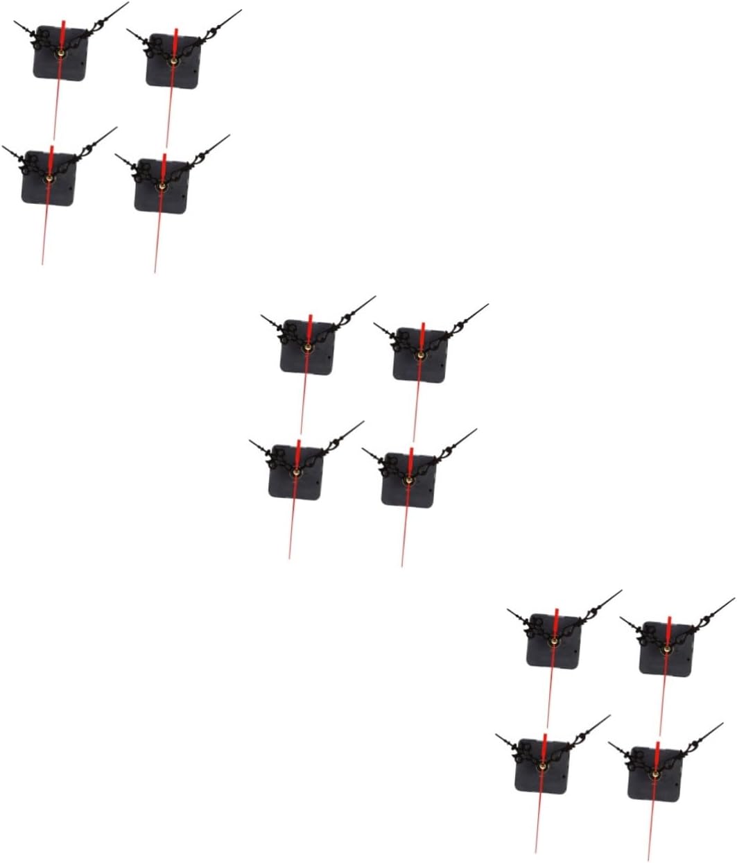 DOITOOL 12sets Silent Clock Mechanism Kit Cross Clock Movement Accessory for Home Decor for Craft Projects