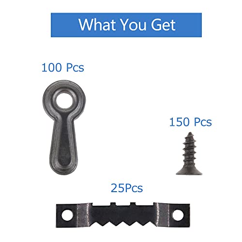 Amerlery 100 Pieces Frame Picture Turn Buttons And 25 Pieces Sawtooth Picture Frame Hanging Hangers Double Hole With 150 Pieces Screws For Hanging Pictures, Photos, Drawing #TOP1
