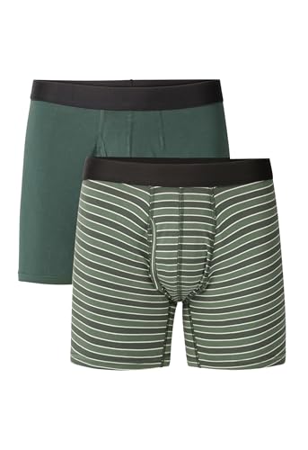 Pact Men's Organic Cotton Underwear Boxer Briefs, Breathable Underpants with Vertical Fly, 2 Pack