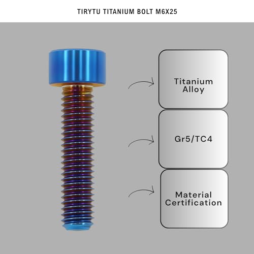 Image of M6x25mm Titanium Bolts, Burnt Blue, 6PC