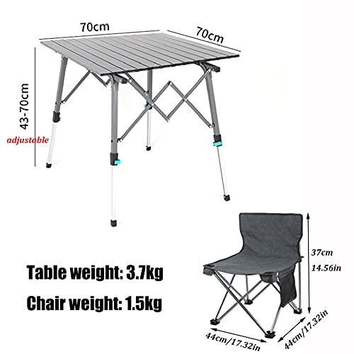 Table de camping pliante aluminium hauteur réglable 2 en 1