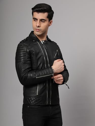 Image of Men's Motorcycle Leather Jacket