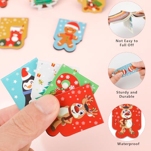 JSRQT Christmas Bookmarks Bulk 36 Pack Magnetic Bookmarks for Women Students Lovers Magnetic Book Mark Xmas Gifts Cute Santa Claus Snowman Elk Assorted Clip Cartoon Page Markers Winter Holiday - Image 4