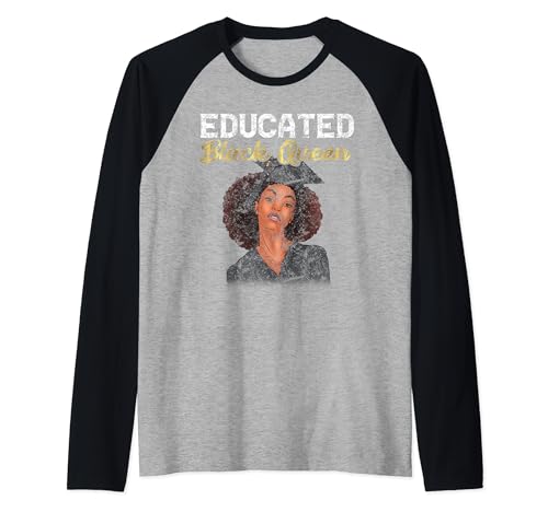 Black Girl Graduación Grunge Hermandad HBCU Seniors 2024 2025 Camiseta Manga Raglan