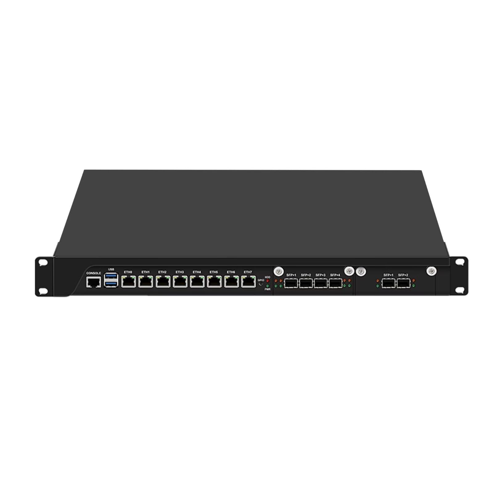 SJRC 19 Pouces Firewall Hardware C246 Core i9 9900, 8 Ports i226V 2.5GbE LAN 1U Router PC with 6x SFP+ 10GbE, 19" Rackmount Network Security Appliance with 16GB RAM 128GB SSD, VGA