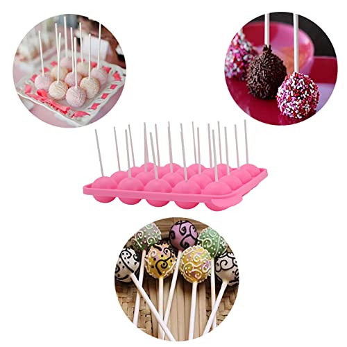 Emousport 20 Holes Silicone Non-Stick Cake Pop Kit Silicone Lollipop Mold Cake Mold Baking Chocolate Ice Lattice Bakeware Mould +20 Sticks #TOP5