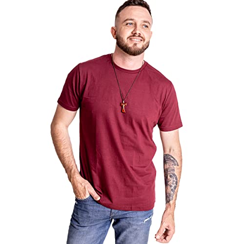 Kit 5 Camisetas Masculinas Slim Fit Básicas Algodão Premium (Bordo, Preta, Cinza, Branca, Marinho, G