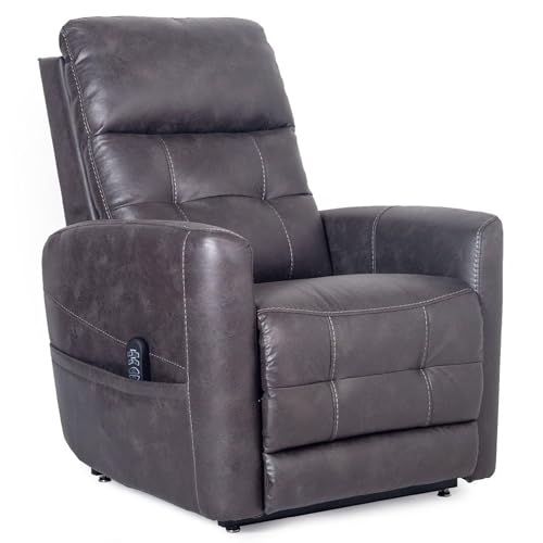 Fenetic Westminster dual motor Electric Riser and Recliner mobility chair - Powered headrest and lumbar support + USB Charging 25 stone max user weight - Choice of colours Fabric or Leather (Grey)