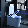Erdoru Smart Toilet with Bidet Built-in for Small Bathroom,One Piece Toilet with Self-Clean, Heated Seat,Warm Water Sprayer & Dryer,Blue Night Light,Auto Flush