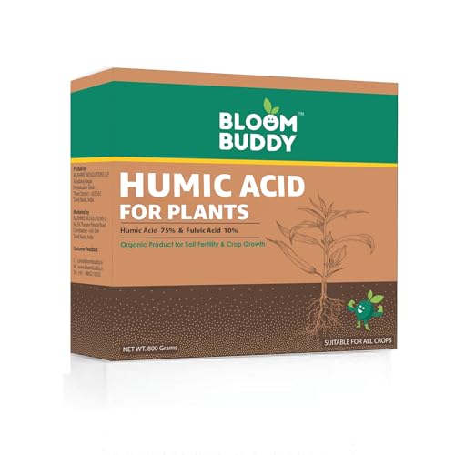 BLOOMBUDDY® Humic & Fulvic Acid – 800g | Organic Soil Conditioner & Plant Growth Enhancer | Boosts Root Growth, Nutrient Uptake & Soil Health for Home Garden & Terrace Plants