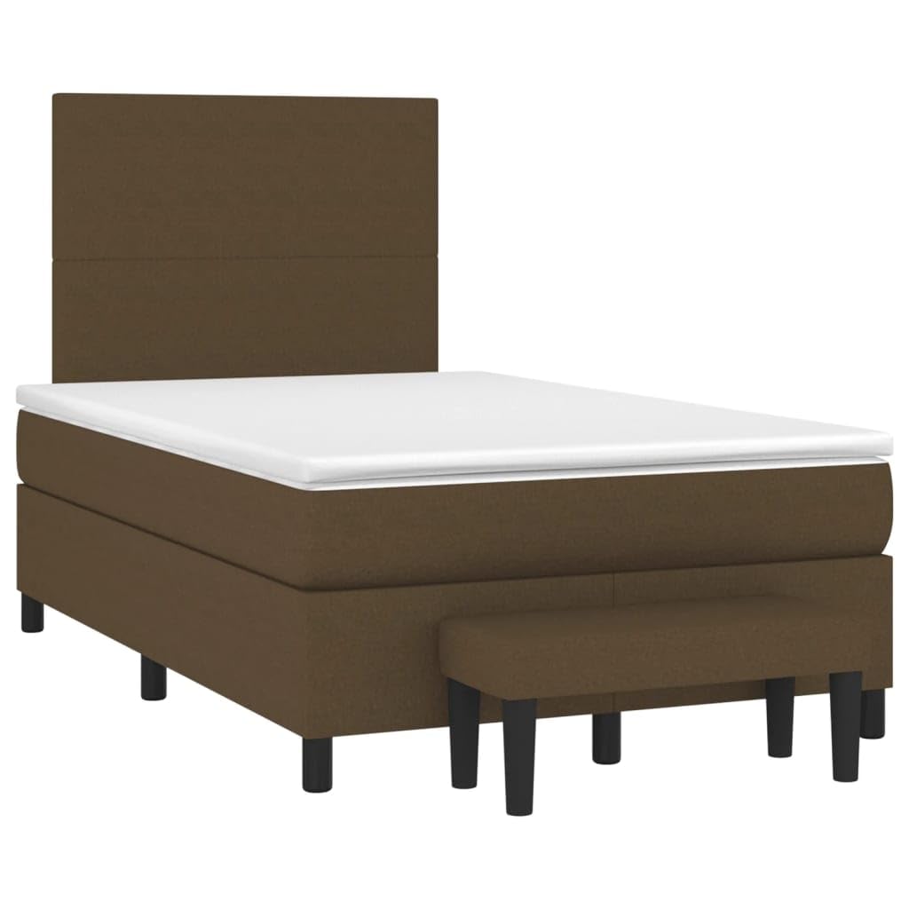 Tessuto con molle insacchettate Testiera regolabile Marrone scuro 120x200cm