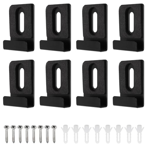 Image of 8Pcs Mirror Clips for Wall Mounting, Metal Mirror Hanging Kit for Frameless Mirror, Billboard Displays, Tile, (Black, with Screw)
