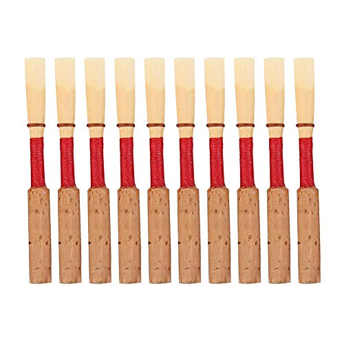 10pcs Oboe Reed, Medium Strength Soft Hand-made Bamboo Cork Reed With Plastic Case/Tube For Beginners Musical Instrument Part Woodwind Instrument Replacement Accessories