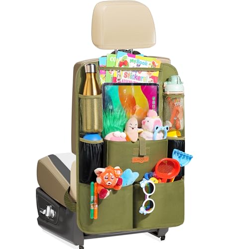 Image of SURDOCA Car Organizers and Storage, Upgraded Car Seat Organizer with 11-inch Touch Screen Tablet Holder, Backseat Car Organizer with 8 Pockets, Car Seat Protector Road Trip Essentials for Kids