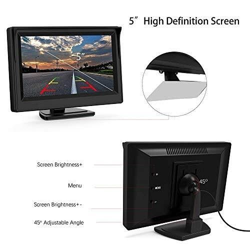 Copia de Seguridad Monitor LCD Tft HD De 5 Pulgadas Y 800 X 480 con Doble Soporte para CáMara De Marcha AtráS, Trasera, DVD Y Reproductor Multimedia. Cámara Trasera