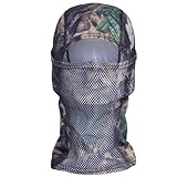 CAMOTER Camo Balaclava Mesh Face Mask - Lightweight Turkey Hunting Face Cover for Men & Women - Hunting, Fishing, Skiing (US, Alpha, One Size, CAMO A)