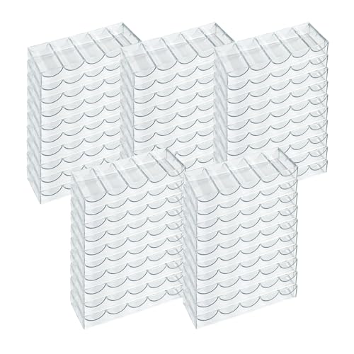 Gamers Lounge Poker Chip Trays - 100-count Clear Acrylic Poker Chip Racks - Chip Storage and Display Case (50)
