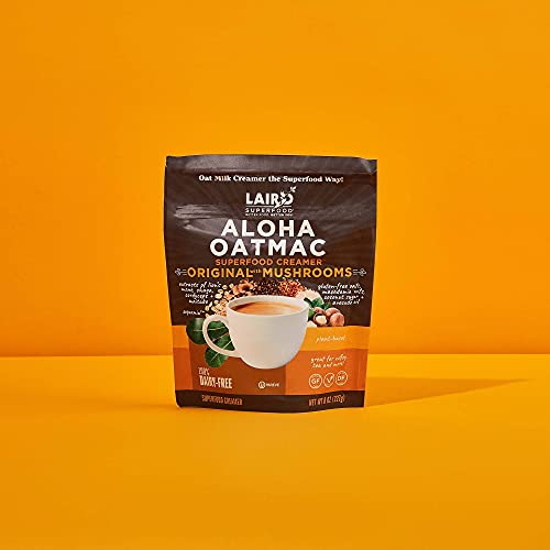 Image of Laird Superfood Aloha OatMac Original Coffee Creamer with Functional Mushrooms Chaga, Cordyceps, Lion's Mane and Maitake, Gluten Free, Non-GMO, Vegan, 8 oz. Bag, Pack of 1