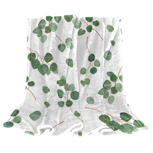Couverture polaire plante verte contre le froid plaid doux canapé