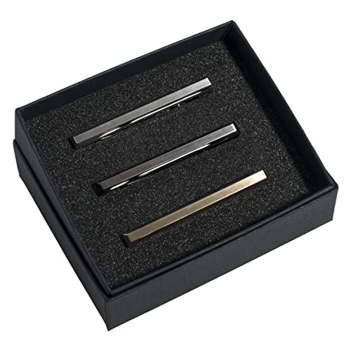 Image of [TAVARAT] Tie Clip Tie Clips for Men Black Silver Light Gold Tie Bar Tie Pin Tps-163