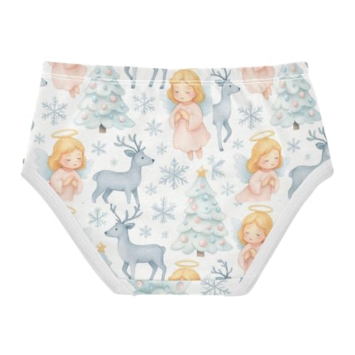 Joisal Cute Watercolor Christmas Angels Panties for Girl Toddlers Underwear Floral Cotton Durable Briefs Undies Kids 2t2