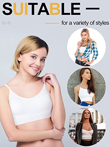 Geyoga 6 Pieces Sleep Bra Bralettes for Women with Support Crop Tank Top Cami Bra Padded Bralettes with Adjustable Straps3