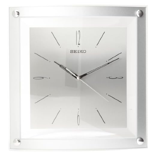 Seiko Wall Clock Quiet Sweep Second Hand Clock Silver-Tone Metallic Case