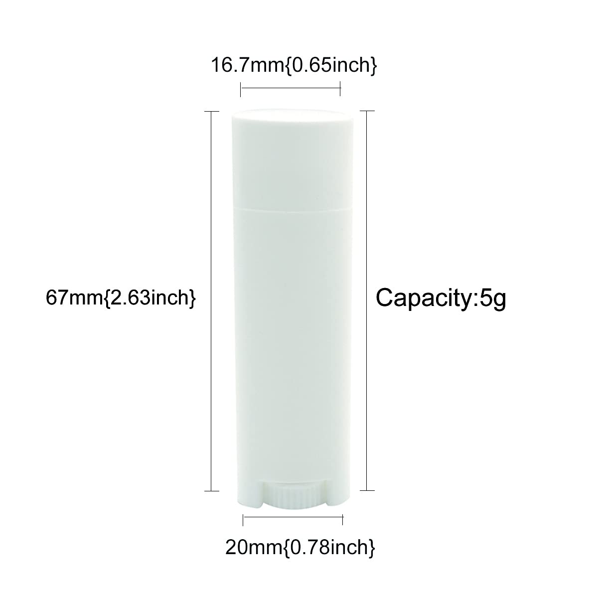 5ml Oval Lip Balm Tubes, 100PCS Plastic White Empty Deodorant Containers, Lip Gloss Container Holder With Caps