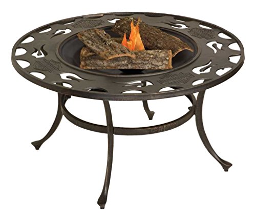 Harley-Davidson Bar & Shield Low Profile Fire Pit 24 in Cast Iron Bowl HDL-10058
