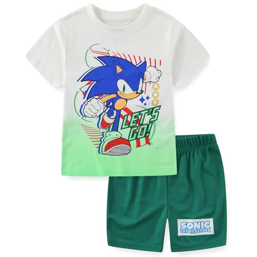 SEGA Sonic the Hedgehog Boys Short Sleeve T-Shirt and Mesh Short Set for Big Kids