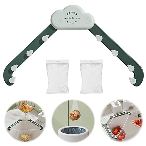 Colador De Fregadero De Cocina Triangular Estante De Drenaje De Fregadero Filtro De Fregadero Suspendido Colador De Fregadero 1 Soporte Y 100 Bolsas De Malla Filtrante Para Sobras De Cocina - Verde Cover