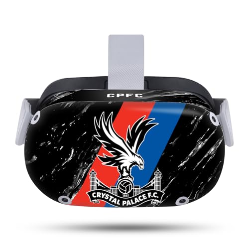 Head Case Designs Officially Licensed Crystal Palace FC Black Marble Logo Art Vinyl Sticker Skin Decal Cover Compatible with Meta Quest 2